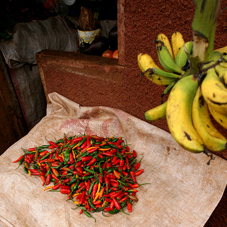 hot peppers and bananas